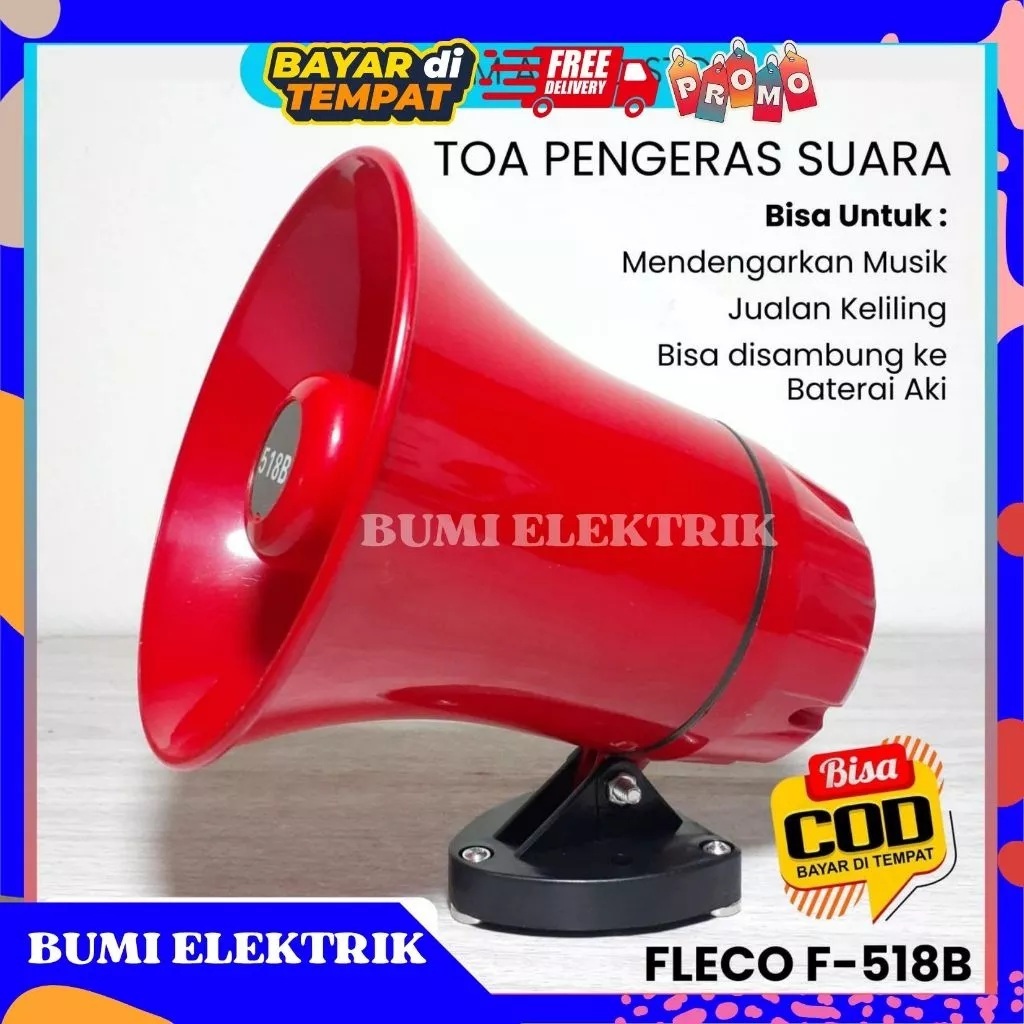Fleco F-518B Bluetooth Megaphone With Recording / Toa Speaker Bluetooth Perekam Pengeras Suara Bisa 