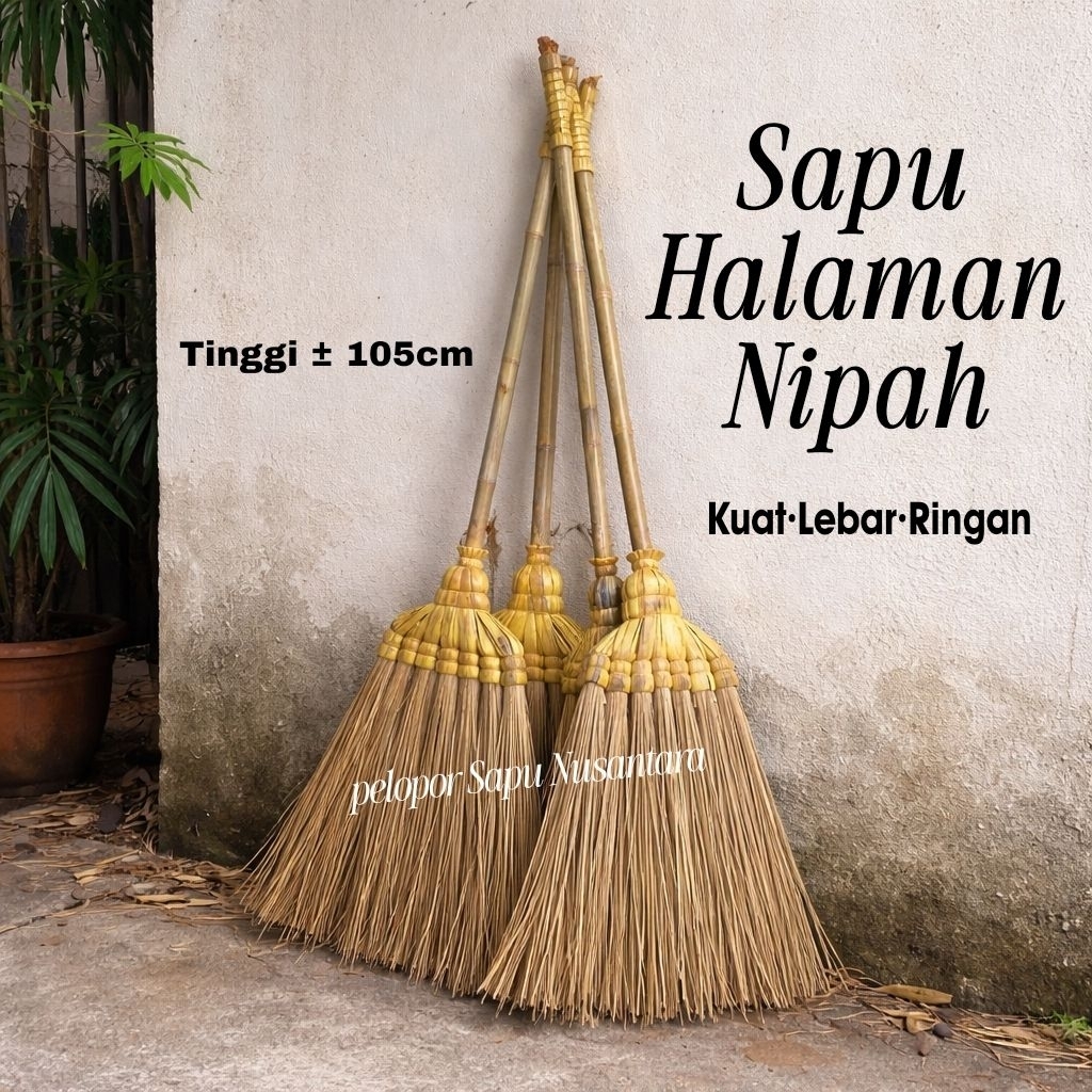 Sapu Lidi Halaman Premium Bambu Cendani Kokoh 110cm/Sapu lidi kuat, sapu halaman,sapu serbaguna