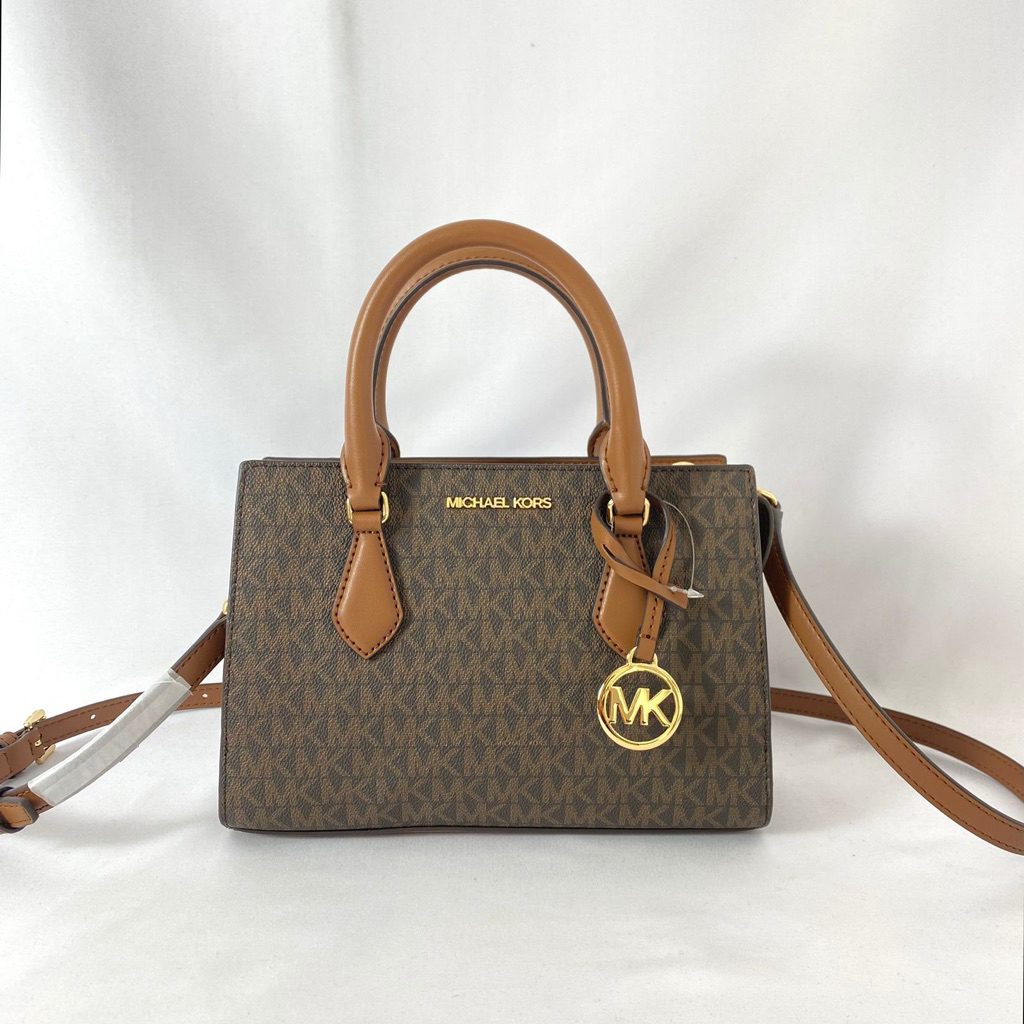Tas Wanita MK sheila sm satchel sign brown Authentic