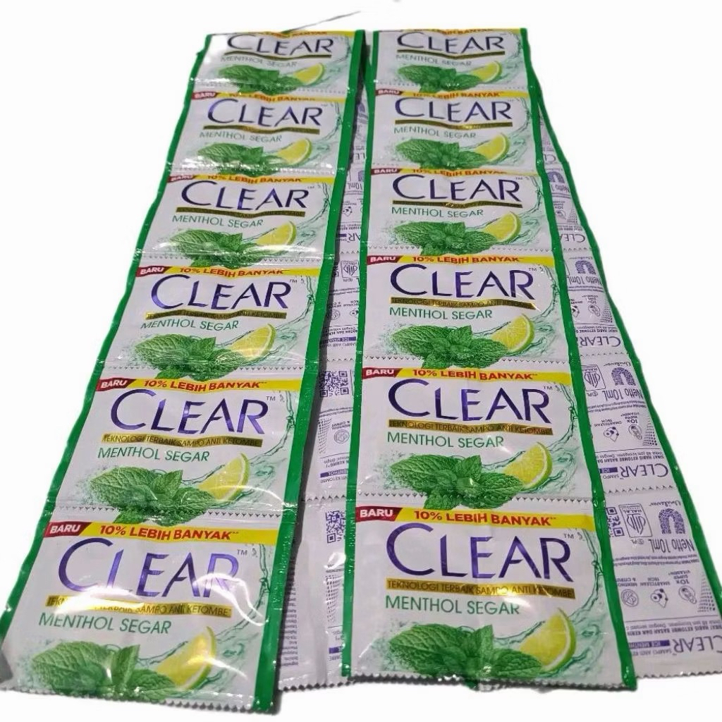 [ 1 RENCENG ] SHAMPOO CLEAR HIJAU MENTHOL / SAMPO CLEAR 10ML RENCENGAN