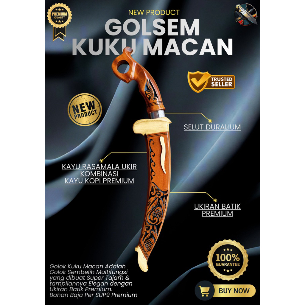 [BILAH_PISAU] GOLOK SEMBELIH KUKU MACAN GOLOK BAJA SUPER TAJAM Baja Per SUP9 Premium Asli Original