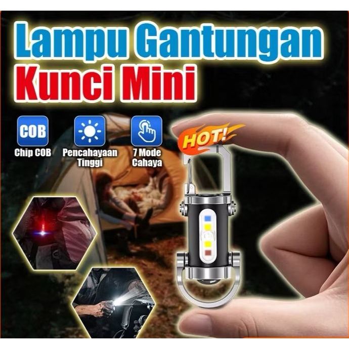 Senter Mini Gantungan Kunci Multifungsi / Lampu Senter Gantungan Kunci Mini Lampu Camping / Lampu Da