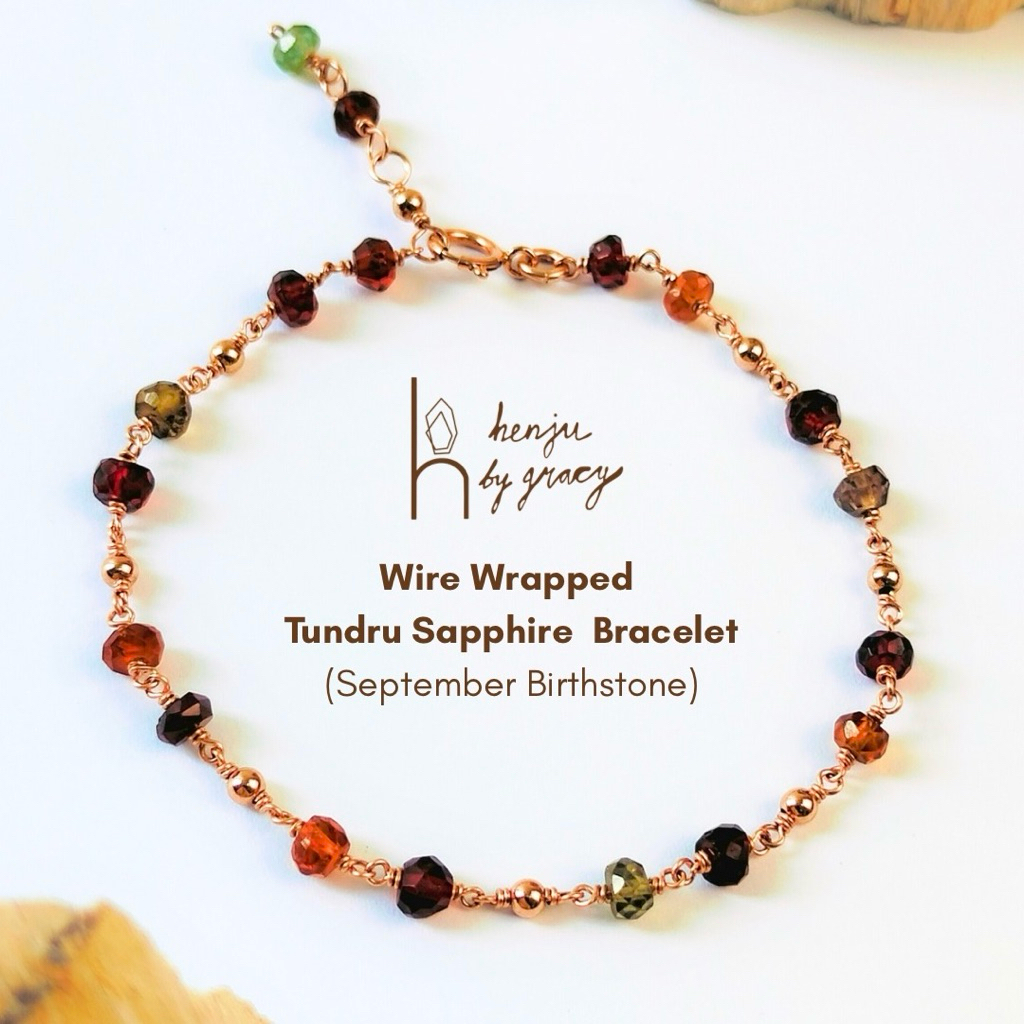 Henju by Gracy | Tundru Sapphire Bracelet | September Birthstone Bracelet | Gelang Batu Sapphire