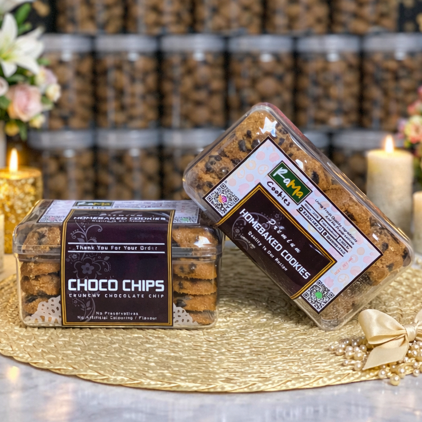 CHOCO CHIP Cookies Coklat Milky Premium Butter Light Brown Sugar | Kemasan Toples Hardtop dan Jar | Spesial Kue Kering Lebaran by RaMaChef