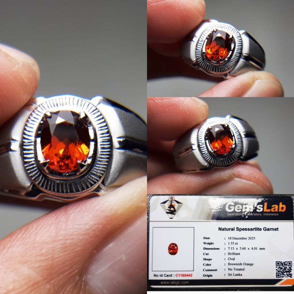Natural Spessartite Garnet Mandarin Garnet Mirip Orange Sapphire Safir Luster Bara Api
