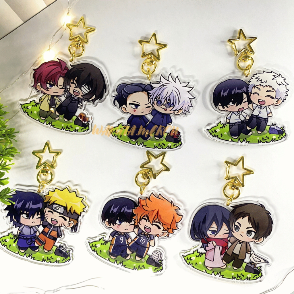 KEYCHAIN ANIME SPESIAL TAMAN GANTUNGAN KUNCI - DAZAI ODASAKU - MIKASA EREN - HIKARU YOSHIKI - HINATA