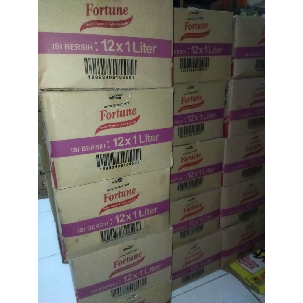 MINYAK GORENG SAWIT FORTUNE 1 LITER 1 DUS ISI 12 PCS