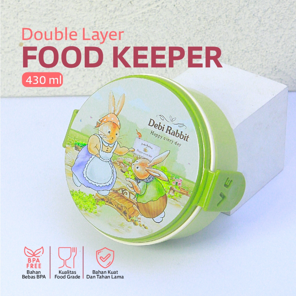 Wadah Rantang Plastik Bekal Anak Dewasa Penyimpanan Bekal Makanan Nasi Sekolah Kantor