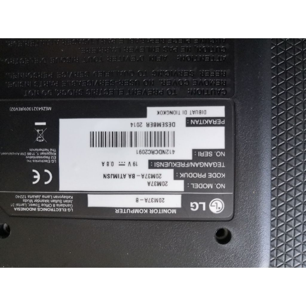 Monitor LG 20" 20M37A minus