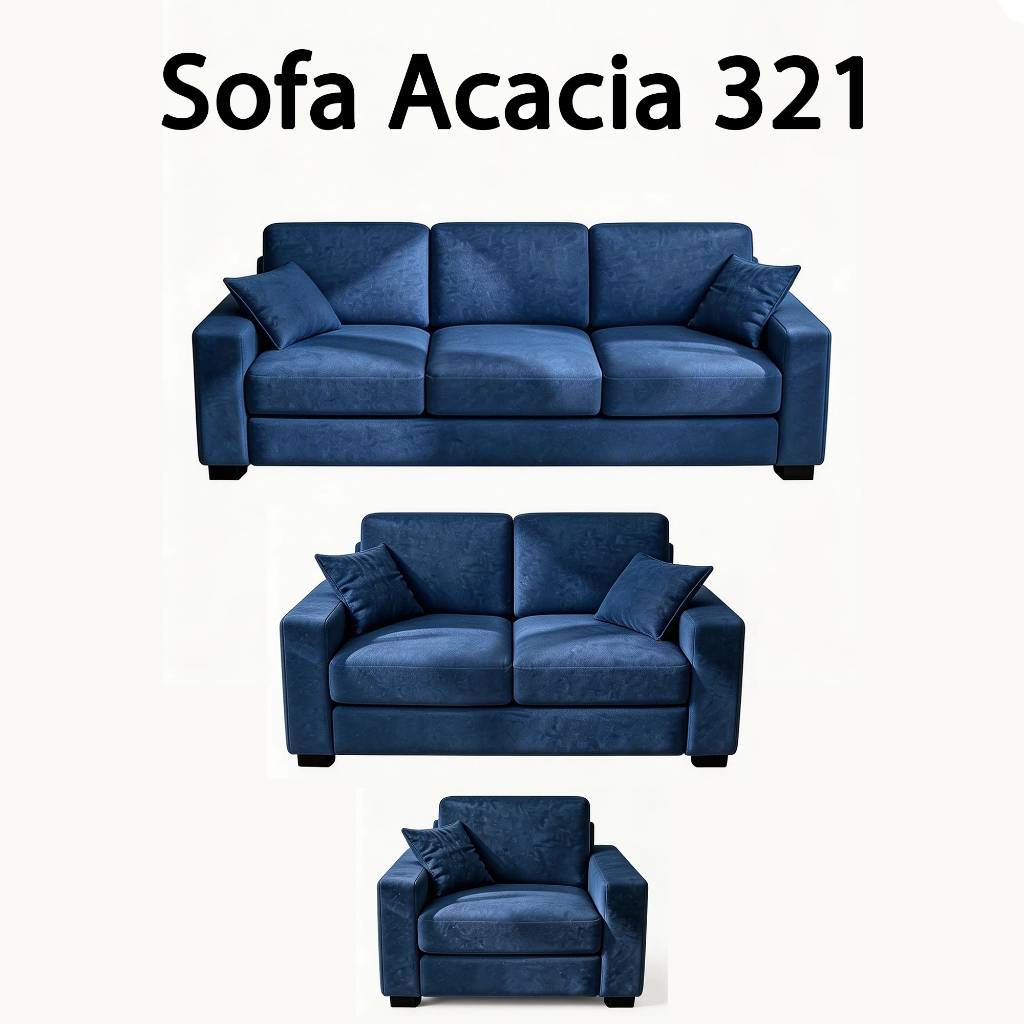 Sofa Set Ruang Tamu Acacia 3+2+1 Dudukan, Kursi Sofa Minimalis