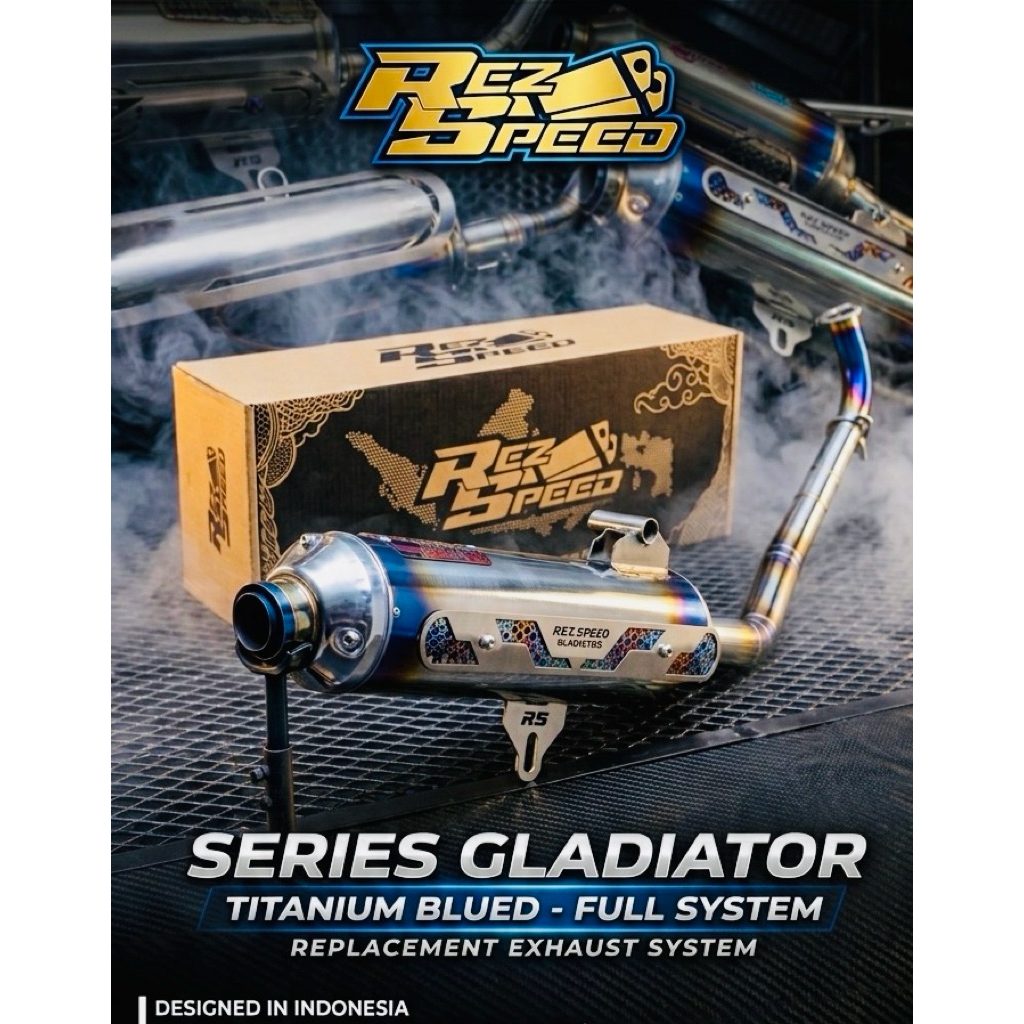 Knalpot Rez Speed Tipe SRV5 Gladiator Series Standar Racing Full Stainless untuk Vario Beat Scoopy A