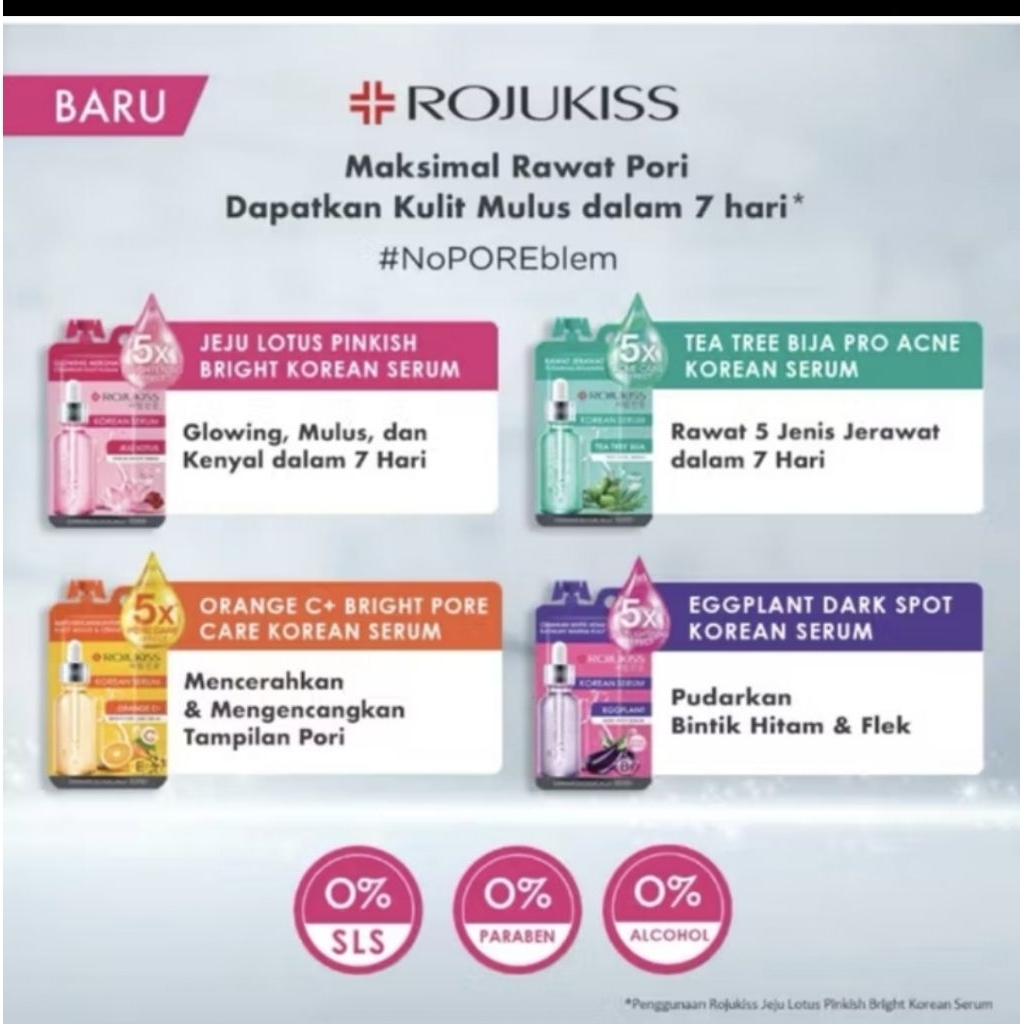 ROJUKISS KOREAN SERUM WAJAH - Jeju Lotus Bright | Tea tree Acne | Orange C+ Bright Pore Serum