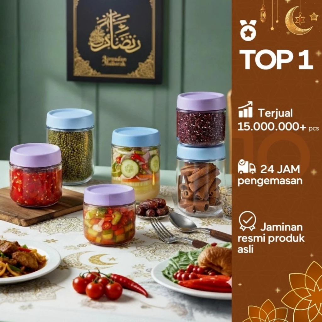 [NEW] ecentio toples lebaran toples kaca toples kaca kedap udara toples kue kering food container to