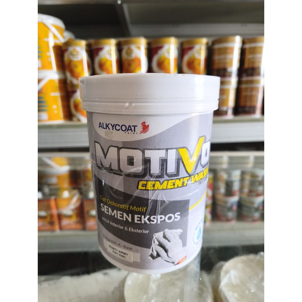 Alkycoat Motivo Cement Wash 1L (1L+250Ml) / Cat Dekoratif Semen / Cat Motif Acian Semen / Cat Semen 