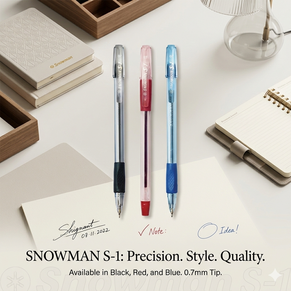 BALLPOINT PULPEN BALL PEN SNOWMAN S1 S-1