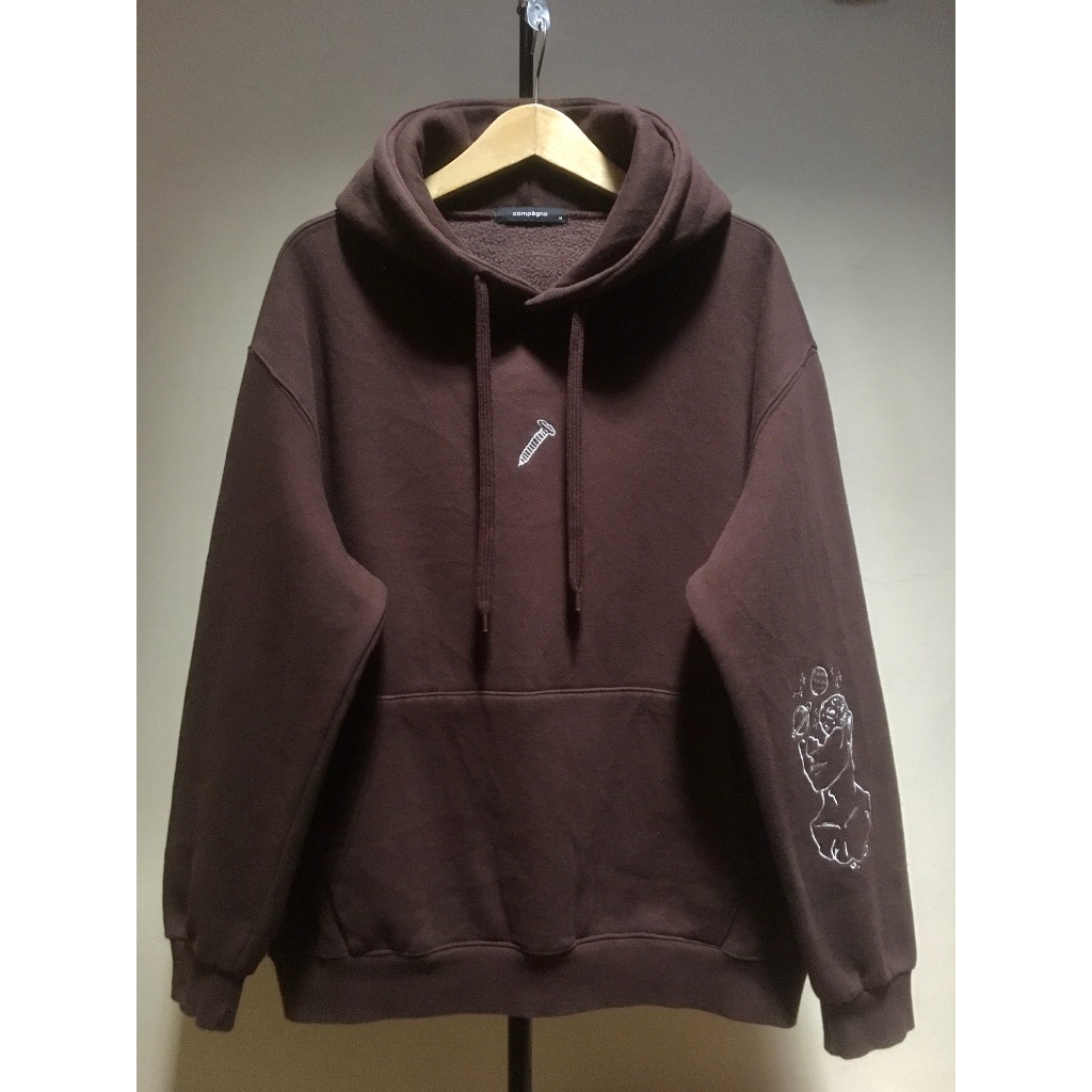 Pullover Hoodie Coklat Compagno CPGN Studio Tebal Bordir