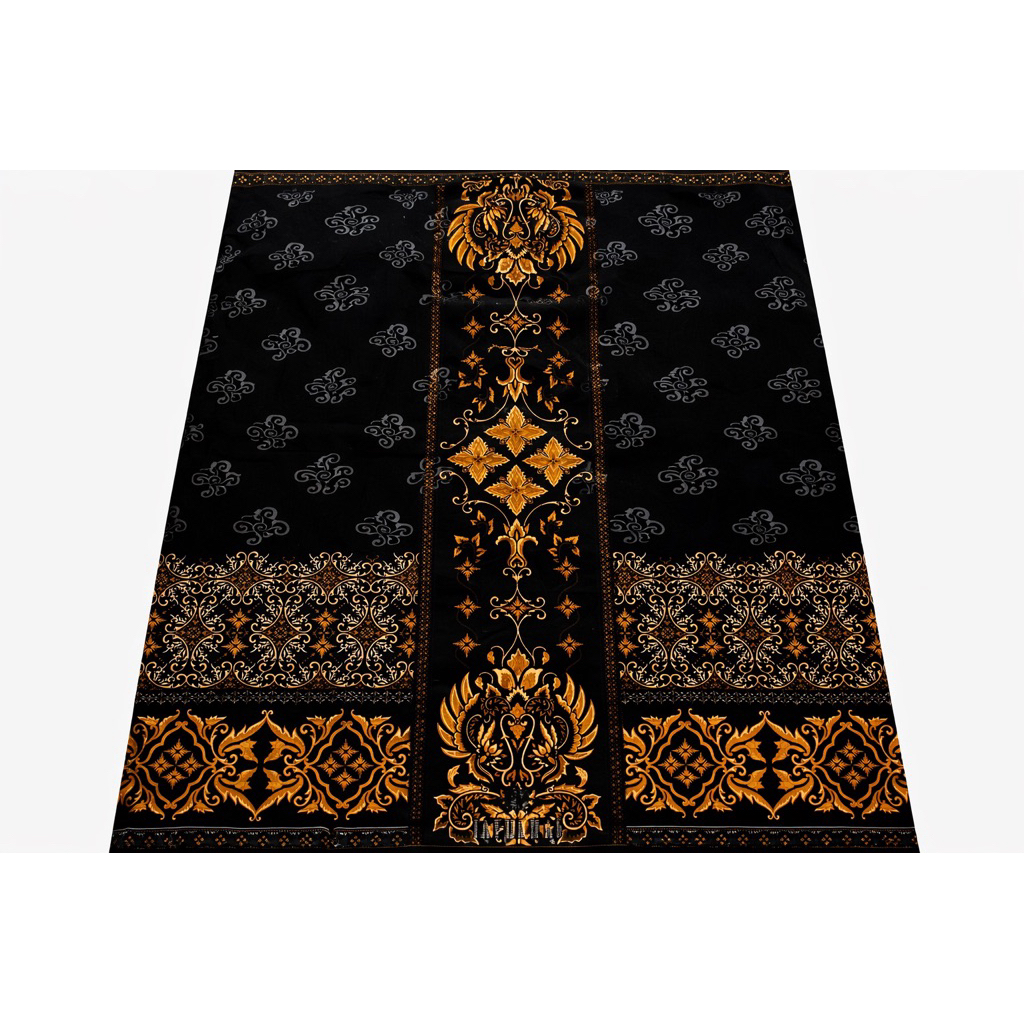 sarung - sarung papua mas - hitam tumpal orange