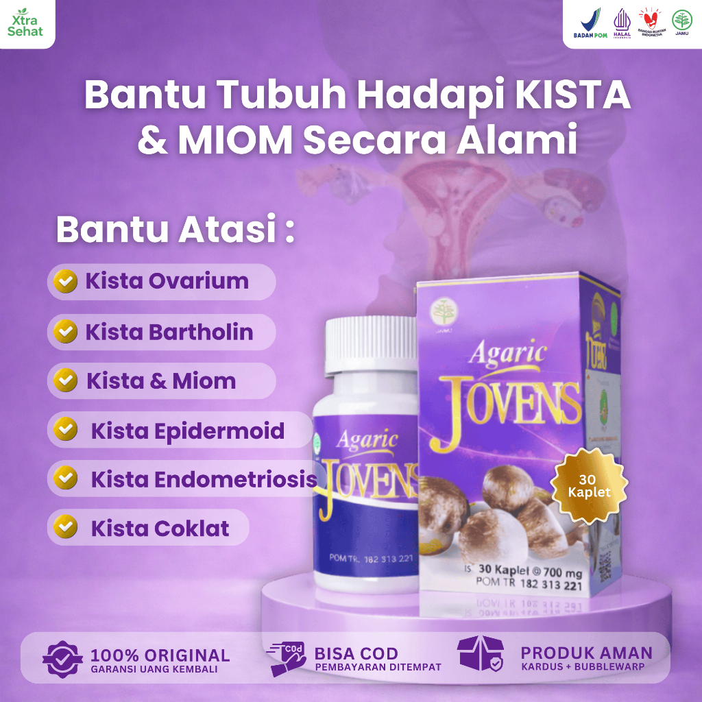 AGARIC Jovens - Obat Herbal Kista Miom Kanker Ovarium Benjolan Tumor Jamur Dewa 30 Kaplet