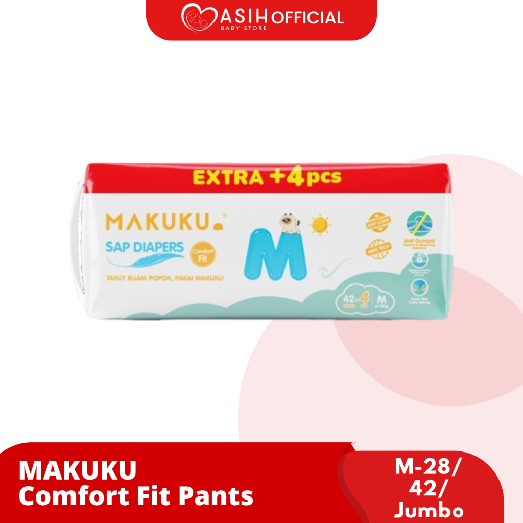 Pampers Makuku M  Comfort Fit Celana - Popok Bayi Sekali Pakai Baru Lahir