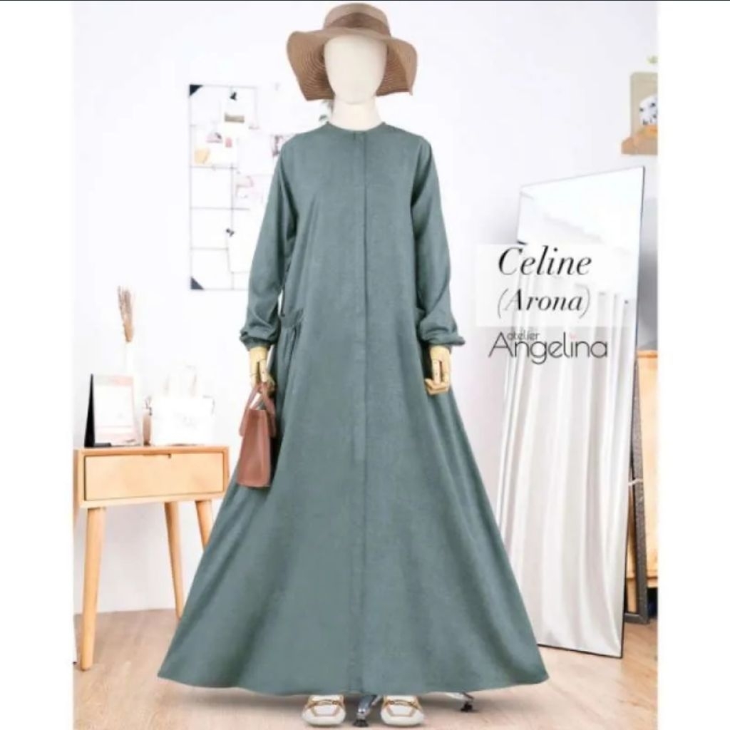 ATELIER ANGELINA CELINE DRESS EMBROIDERRY MOTIF JEANS ATAU DENIM AGED NAVY 3XL XXXL INK CHARCOAL XXX