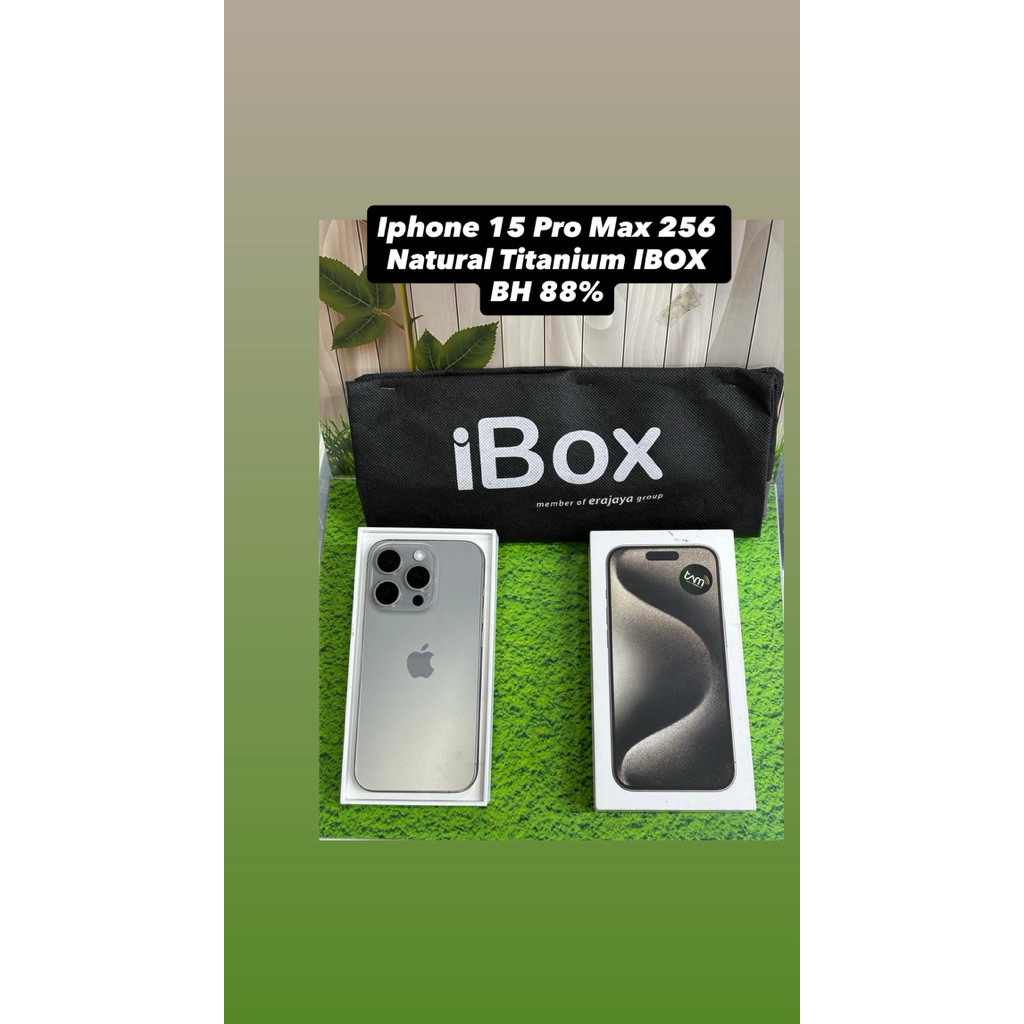 Iphone 15 Pro Max 256 Natural Titanium Ibox bekas