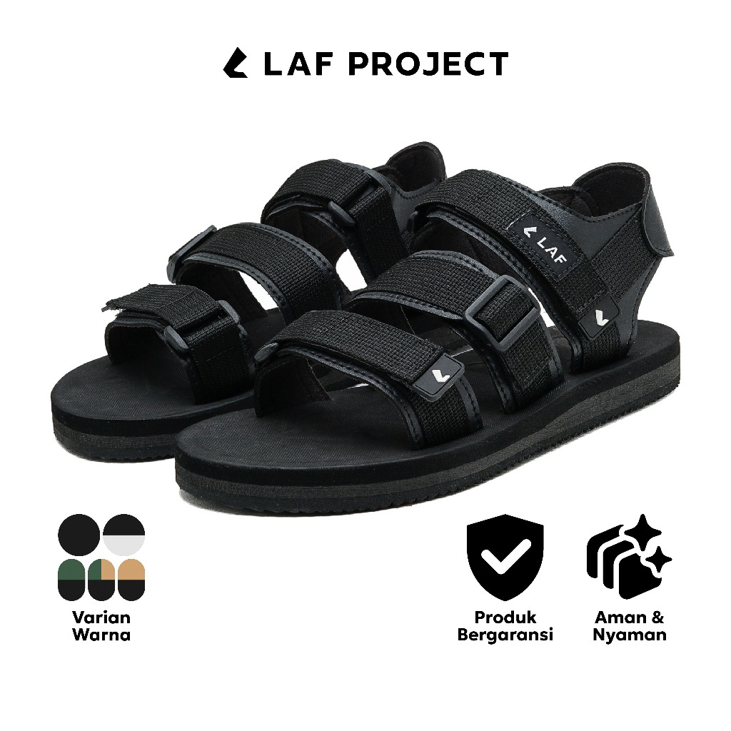 Gunung Pria Wanita Sandal Gunung Pria Wanita Casual Full Black LAF Project Jack V.1 Wanita Casual Fu