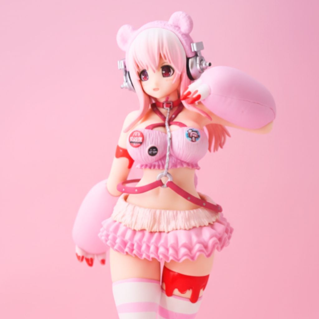 [RECAST] Figure Super Sonico Gloomy Bear Pink Pajangan Anime KW