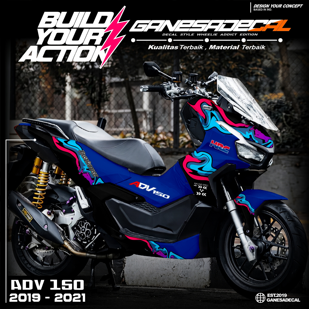 (COD) Decal ADV 150 Fullbody - Stiker Honda ADV 150 Motif Terbaru Full Bodi A6