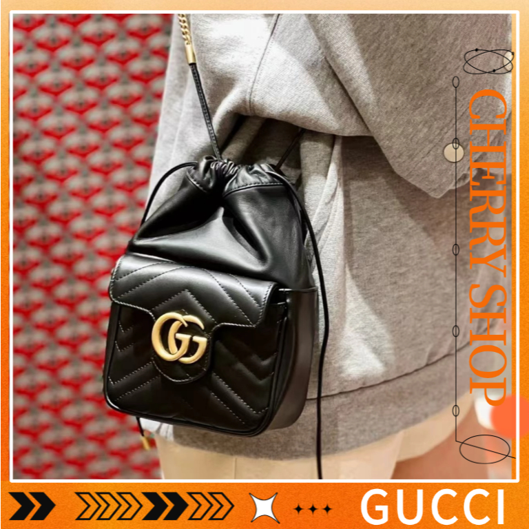 100% authentic GUCCI  GG Marmont series mini bucket bag tas selempang wanita