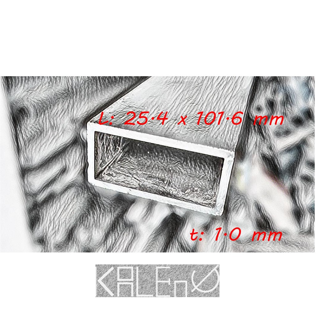 Hollow Aluminium (1" x 4") 25.4 x 101.6 mm, tebal 1.0 mm untuk kerangka atau jidar