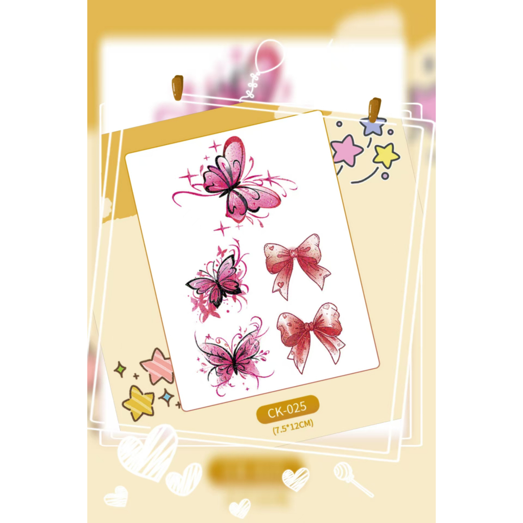 Tato Kecil Tato Mini Kupu kupu Tato Wajah Anak Aman Tato Sementara