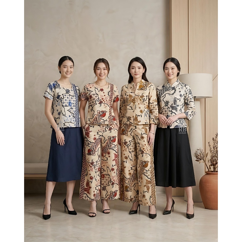 Setelan Kulot Batik / Batik One Set Wanita / Blouse Batik / Atasan Batik / Kulot Batik / Blouse Elsa