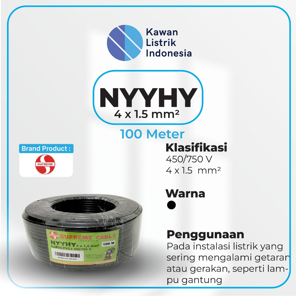 Kabel NYYHY 4 x 1,5mm SUPREME @100m NYYHY 4x1,5 4x1.5 mm 4x1.5mm SUPREME