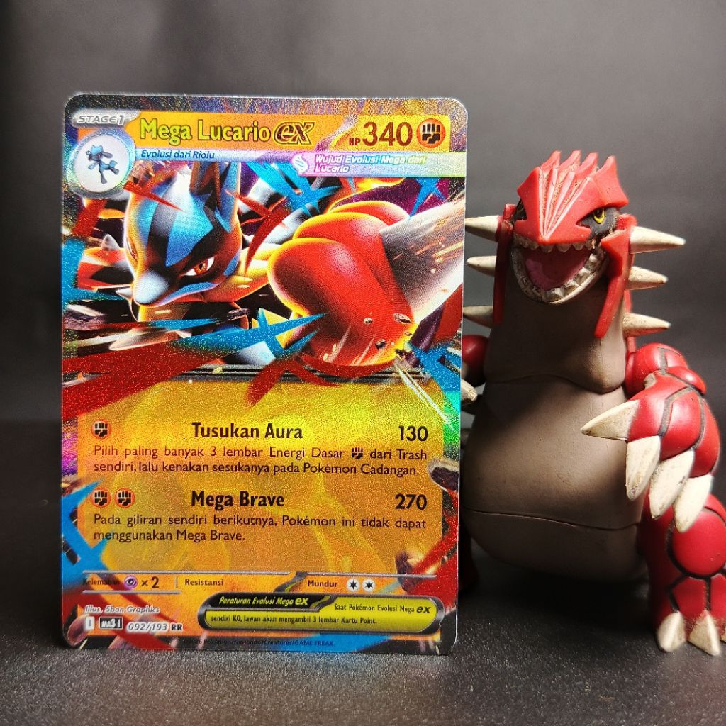 Mega Lucario ex (RR) MA3 Impian EX 092/193 NM/M - Pokémon TCG Indonesia