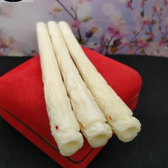 Once pipa klokotan tulang sapi ukir naga galak A35