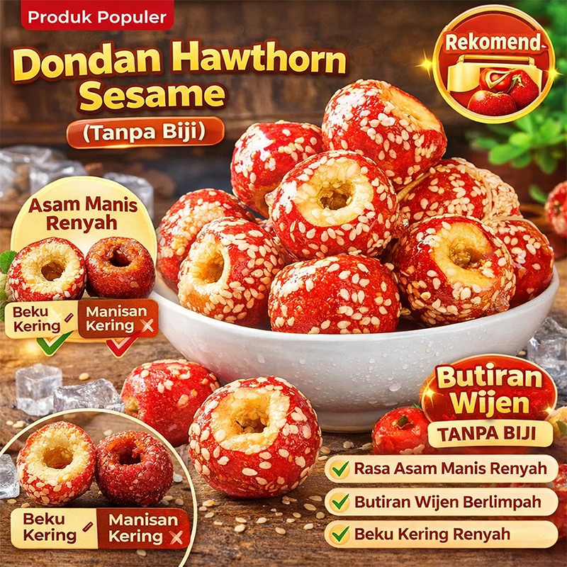 [COD] Camilan Bola Hawthorn Beku Kering Kemasan/Snacks Freezedried Hawthorn Sesame Seeds Without Ker