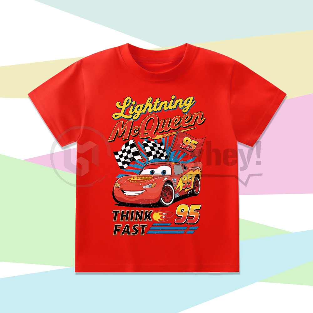 Baju anak kaos anak motif Cars Lightning Mcqueen 95