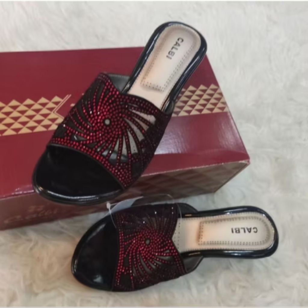 SANDAL PESTA WANITA CALBI HEELS 5 CENTI IMPOR