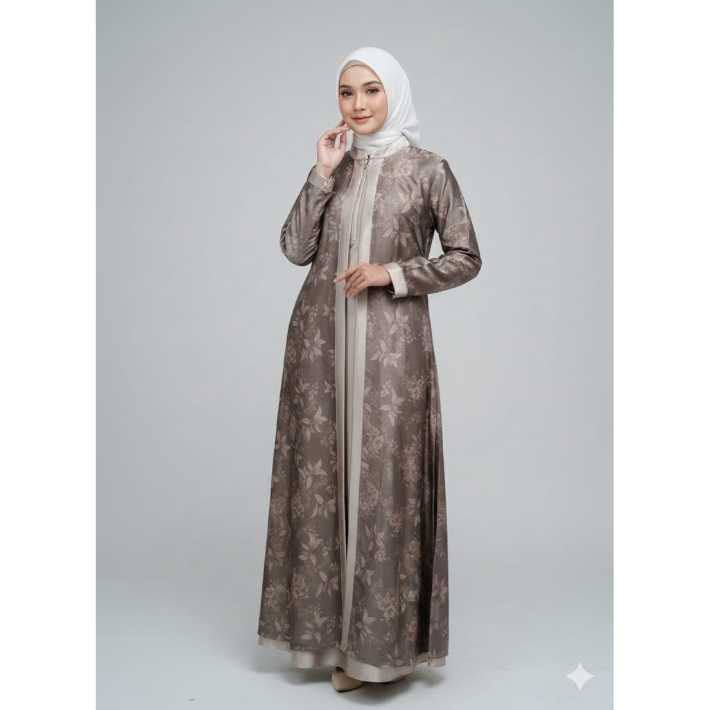 Gamis Organza motif sultan trendy kekinian dress mewah pesta dan lebaran
