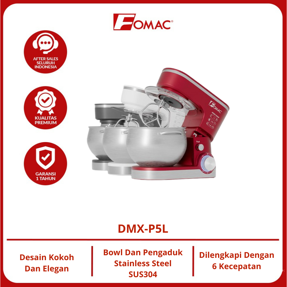Fomac DMX-P5L Stand Mixer 6 Speed 1 Year Warranty