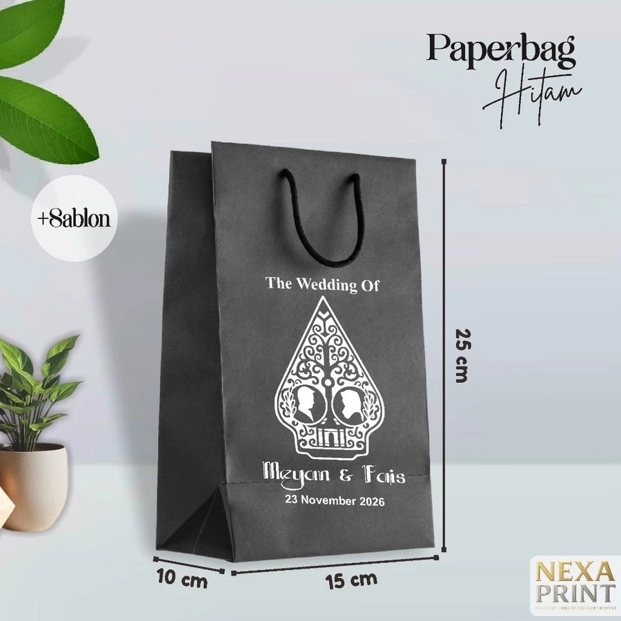 Paper Bag Sablon Custom Nama Untuk Hajatan Souvenir Pernikahan Khitan Murah Minimal 200 PCS