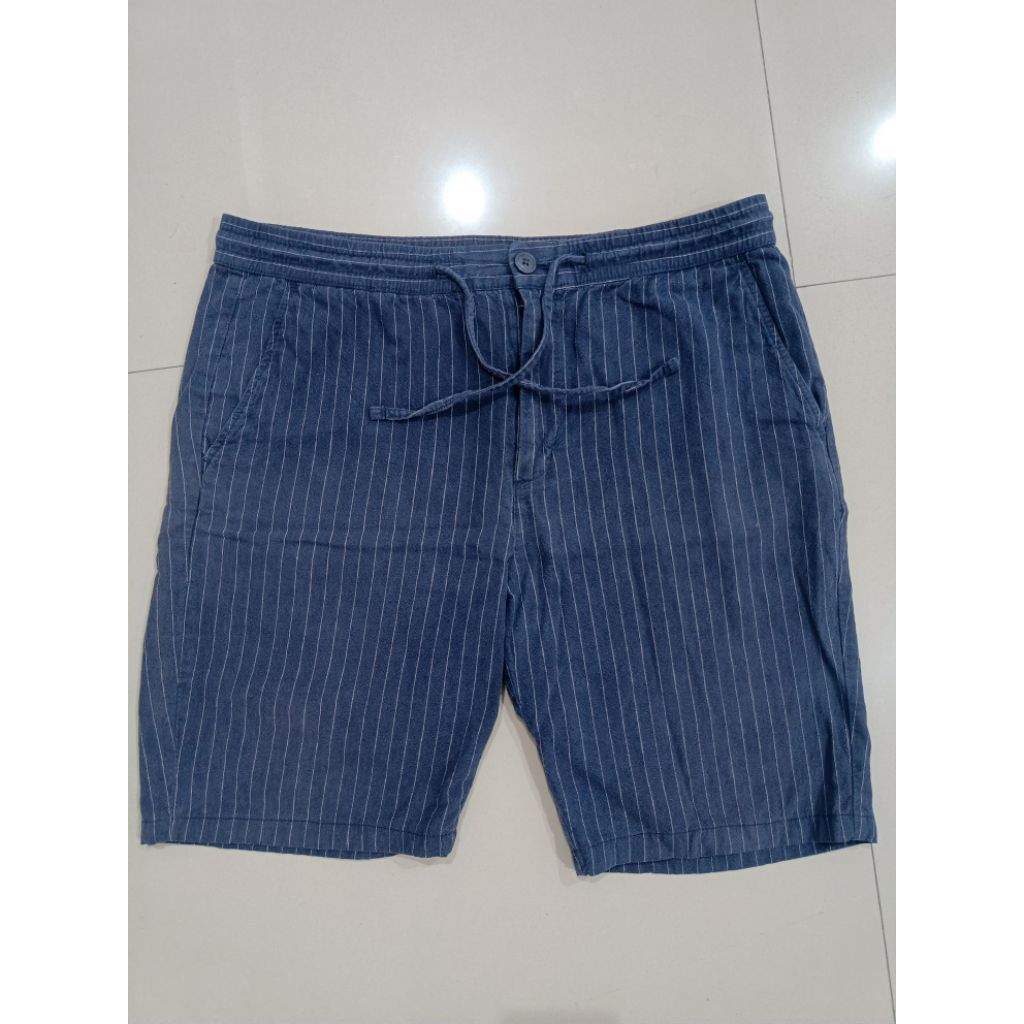 Short Pants - SPAO Stripe Relaxed Short - Navy