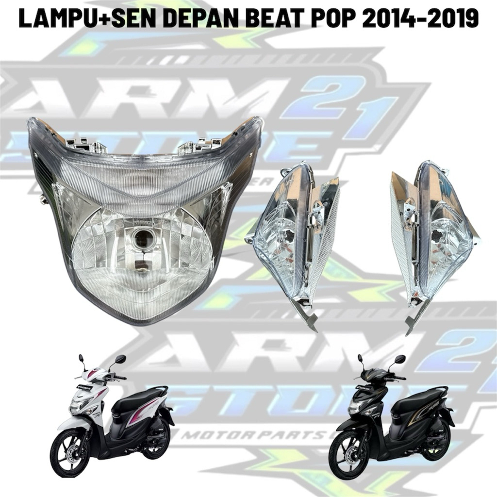 REFLEKTOR LAMPU DEPAN & SEN DEPAN BEAT POP 2014-2019 / LAMPU+SEN DEPAN BEAT POP 2014-2019