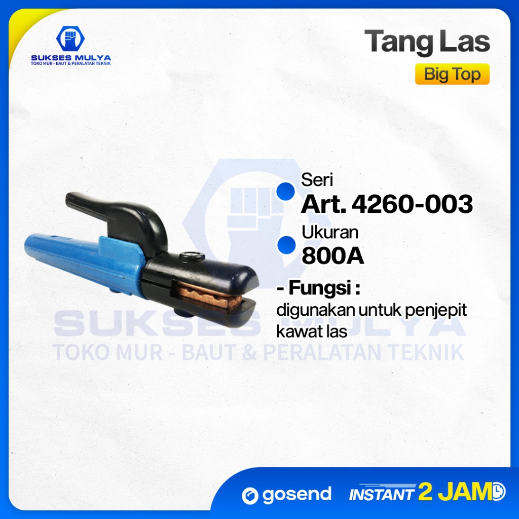 BIG TOP Tang Las 800A  (4260-003) STANG LAS 800A GAGANG JEPIT KAWAT LAS LISTRIK 800 AMPER ELECTRODE 