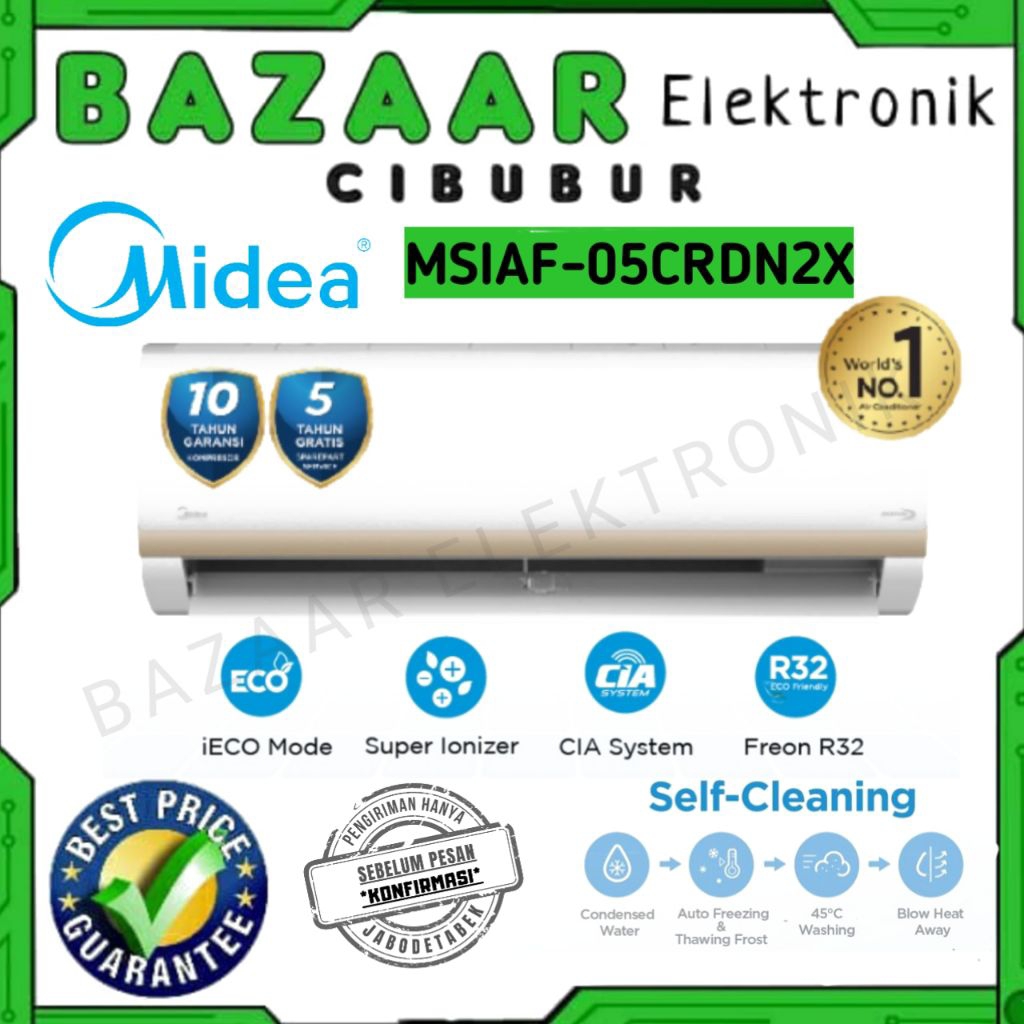 MIDEA AC INVERTER 1/2PK MSIAF-05CRDN2X / MSIAF05CRDN2X / MSIAF 05CRDN2X -iECO MODE - FOLLOW ME - SUP