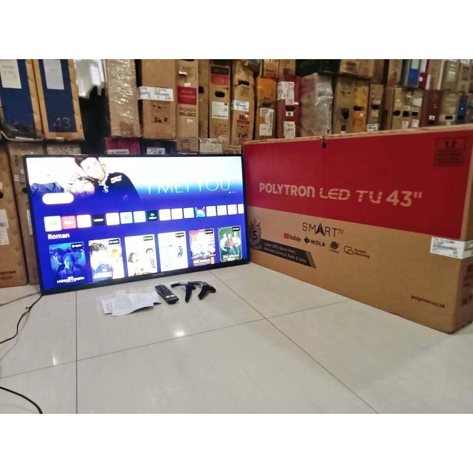 TV LED Polytron 40 inci FHD SMART TV Youtube Digital TV Kondisi bekas pemakaian masih segel