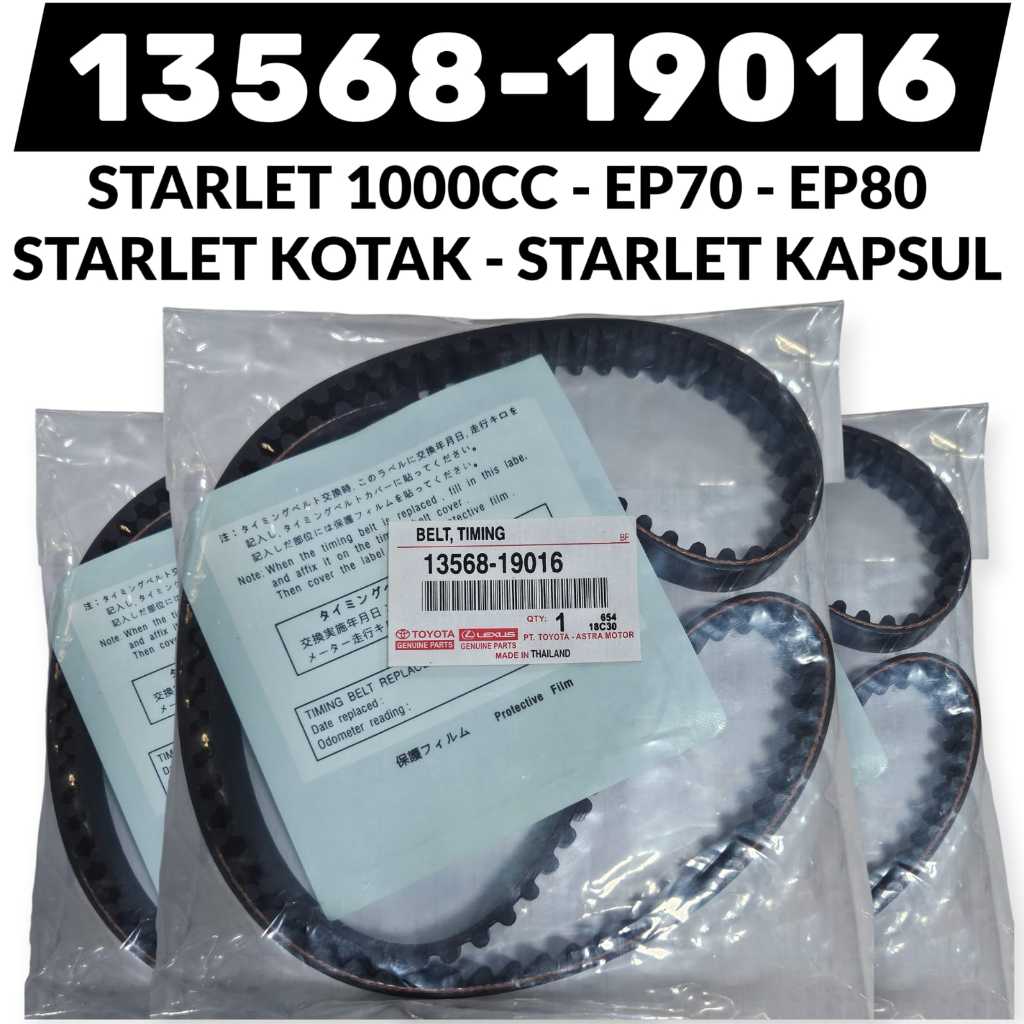 Timing Belt Toyota Starlet 1000cc EP70 - Starlet 1000cc EP80 - Starlet Kotak - Kapsul 13568-19016