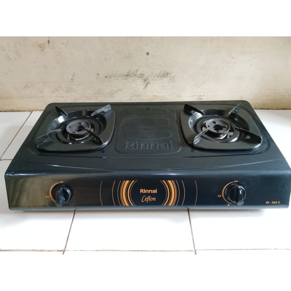 kompor gas 2 tungku rinnai RI-522c normal kondisi bekas