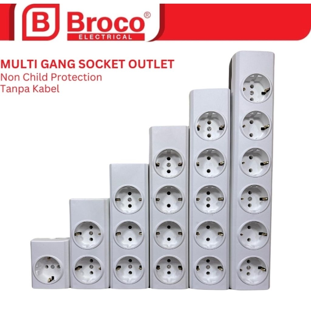 Stop Kontak 1 2 3 4 5 6 Lubang Broco Colokan Listrik Terminal Broco Original SNI