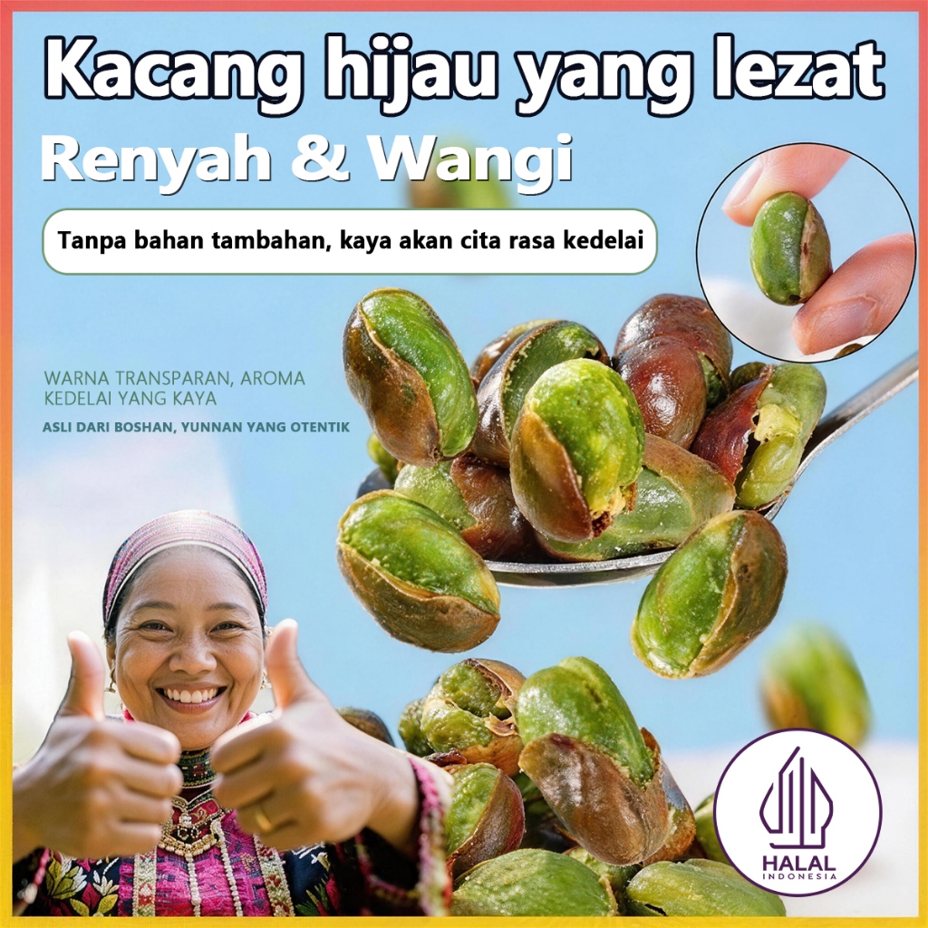 Beli 1 Gratis 2 / Kacang Fava Hijau Renyah dengan Mustard, Sempurna sebagai Hidangan Pembuka, Camila